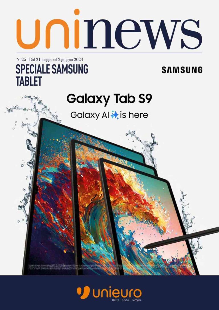 Volantino Unieuro Samsung Tablet dal 21 maggio al 2 giugno 2024