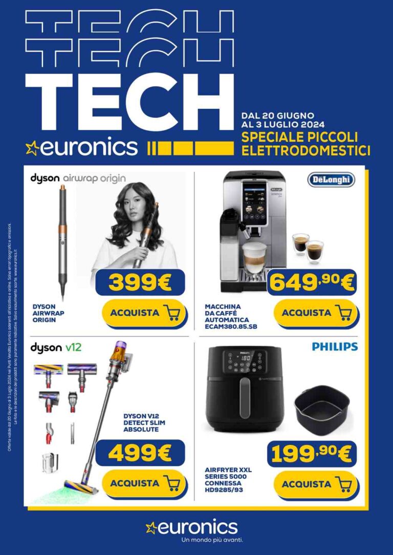 Volantino Euronics Piccoli Elettrodomestici dal 20 giugno al 3 luglio 2024